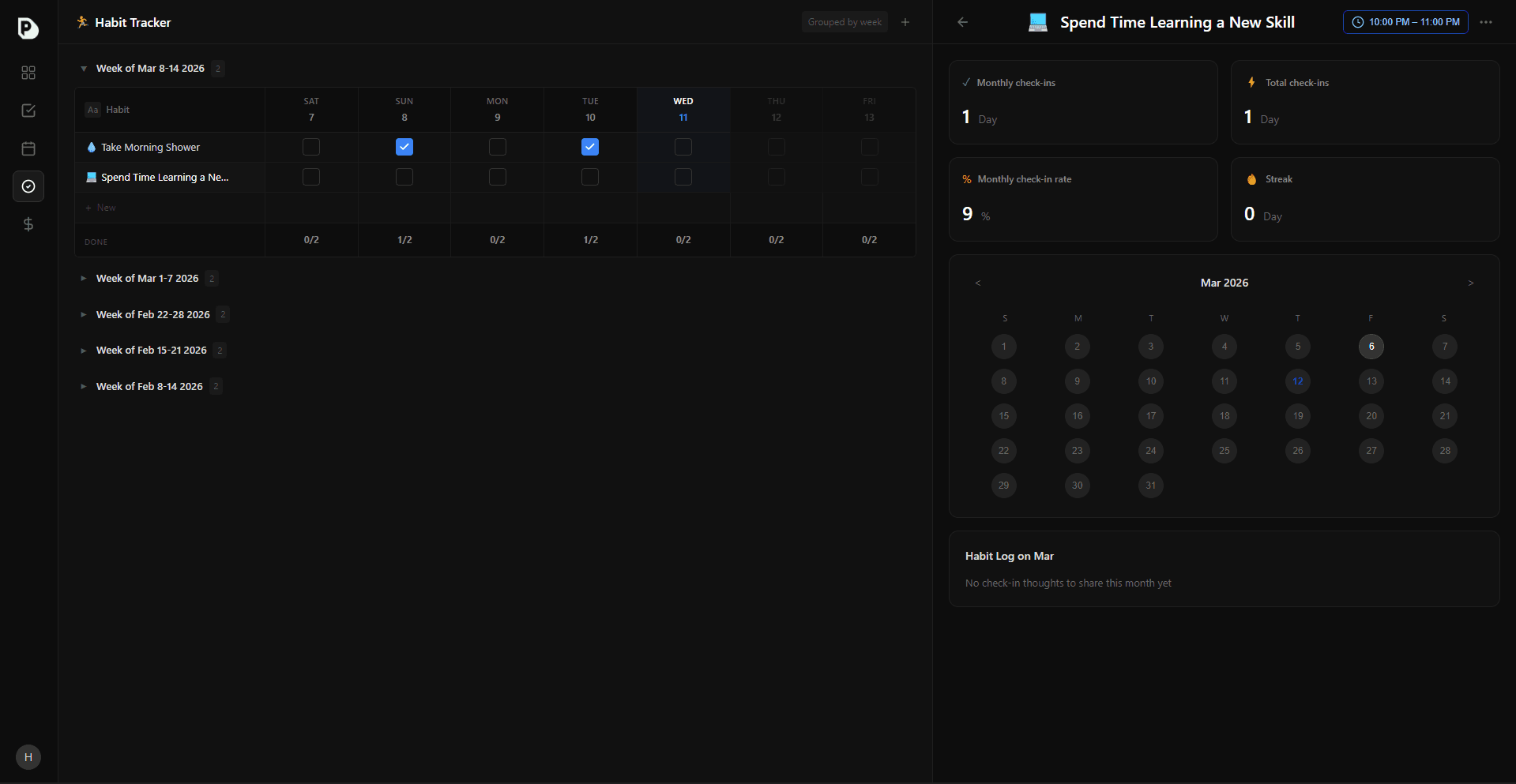 Pursua Habit Tracking